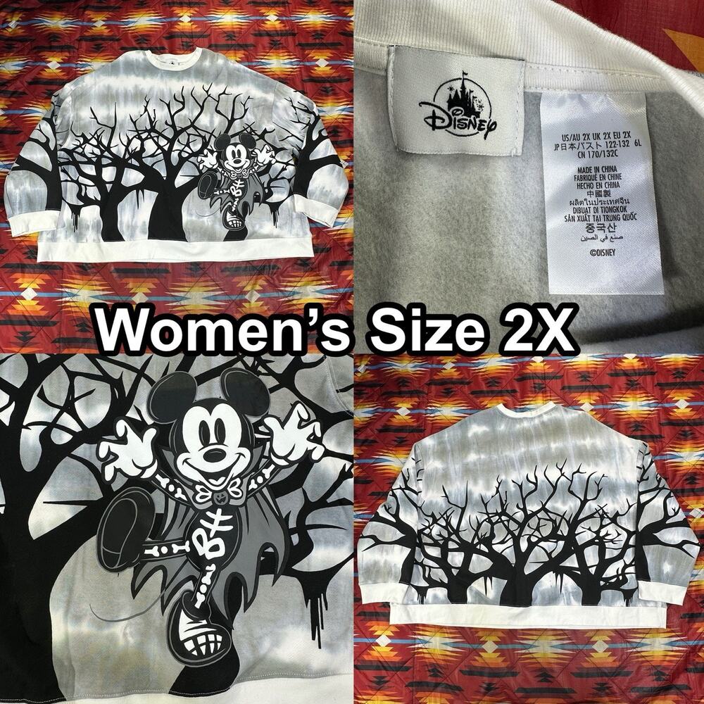 Disneyland Resort Mickey Mouse Halloween Tie-Dye Crewneck Sweatshirt Women’s 2X